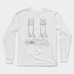 Robot Vintage Patent Drawing Long Sleeve T-Shirt